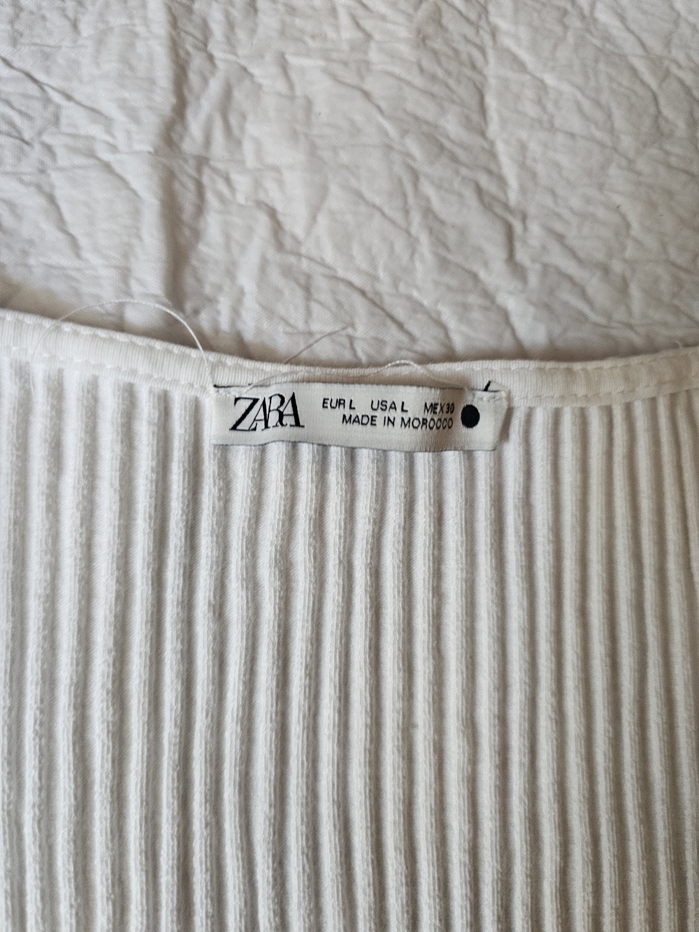 Zara Cream Ribbed Button-Front Midi Dress - Picture 2 of 3